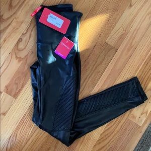 NWT Spanx Faux Leather Moro Leggings